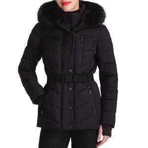 Black Michael Kors jacket with Faux Fur Hood